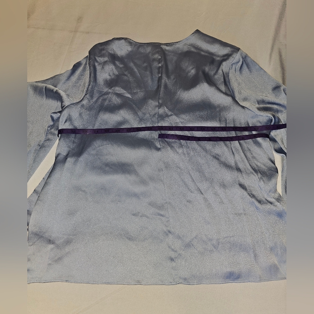 Worthington Soft Blue Wrap Blouse - Picture 14 of 16